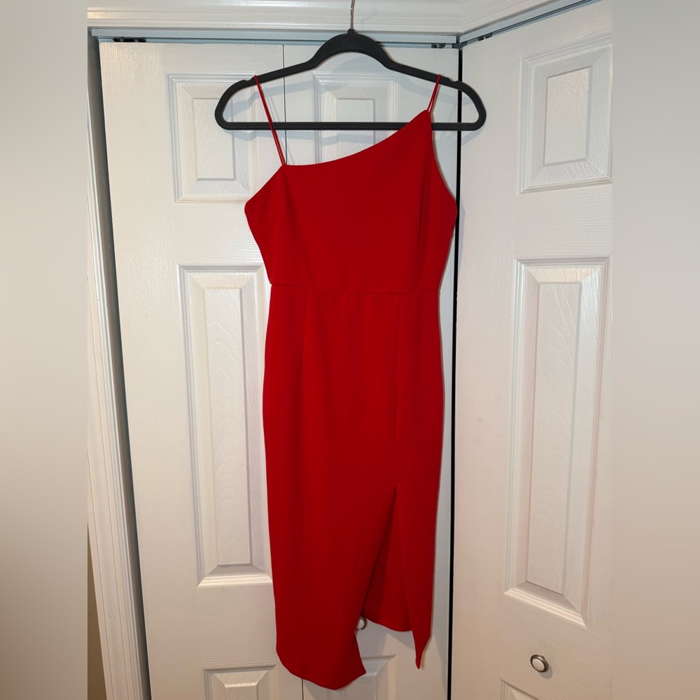 Princess Polly Vibrant Red One-Shoulder Dress